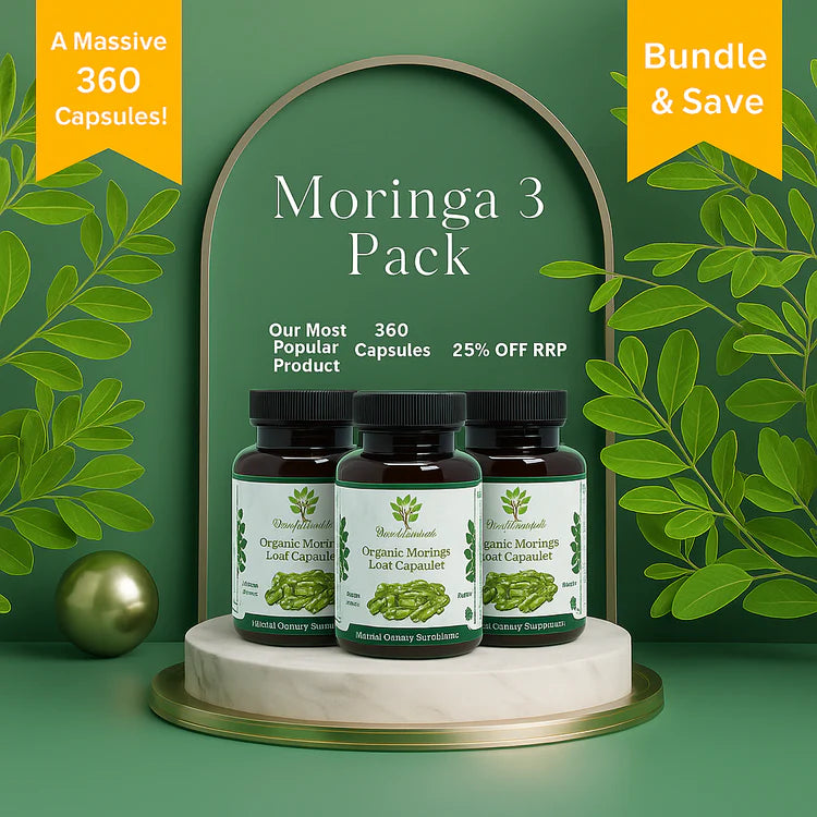 Organic Moringa Capsules 3 Pack - 360 Capsules